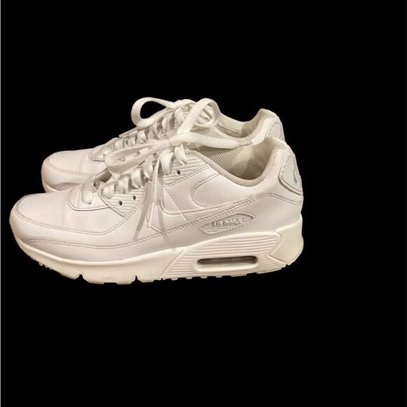 Nike Air Max 90 Trainers Triple White Leather - US 4.5 Y- CD6864-100 (2019) - Picture 4 of 4